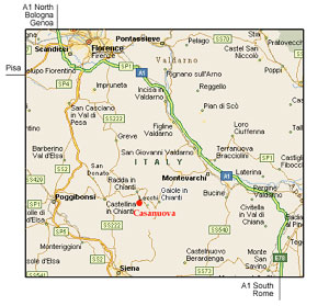 A map to Casa in Chianti